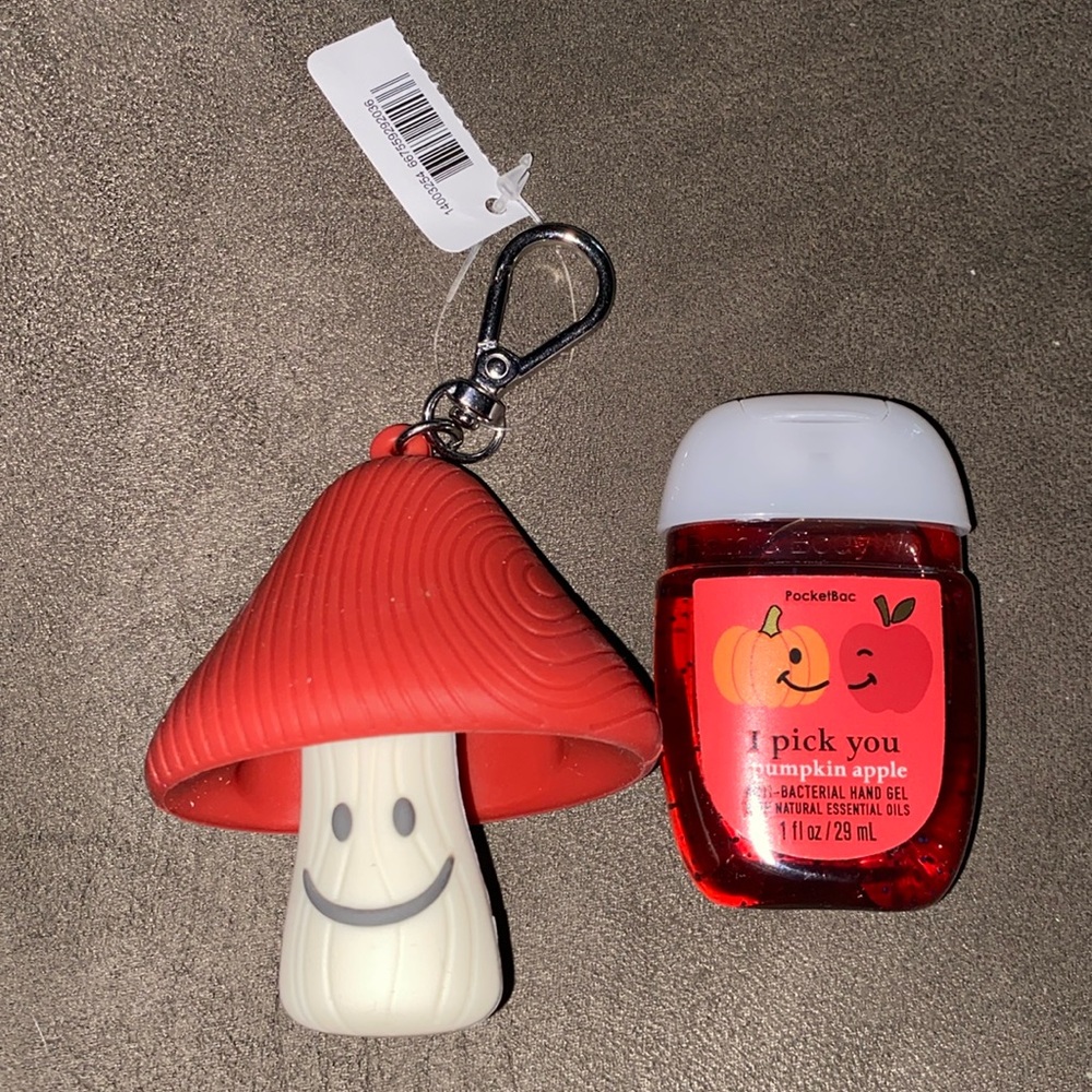 Bath and body works mushroom sanitizer holder and sanitizer